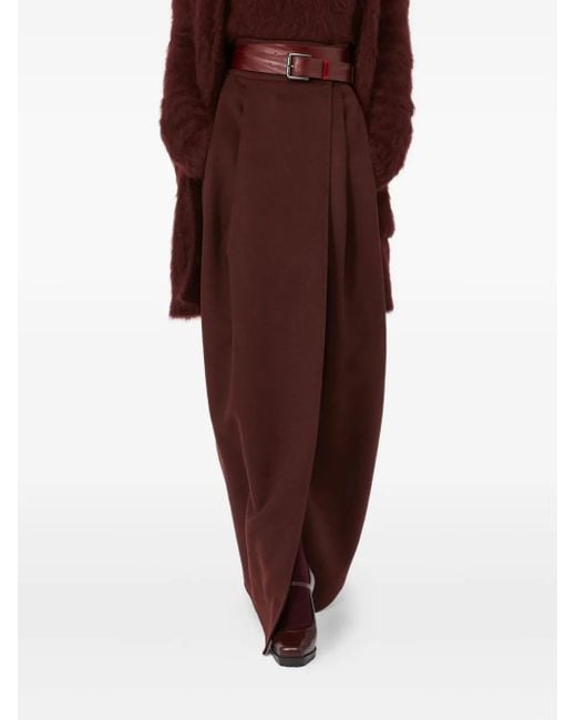 Max Mara プリーツ ラップスカート Purple