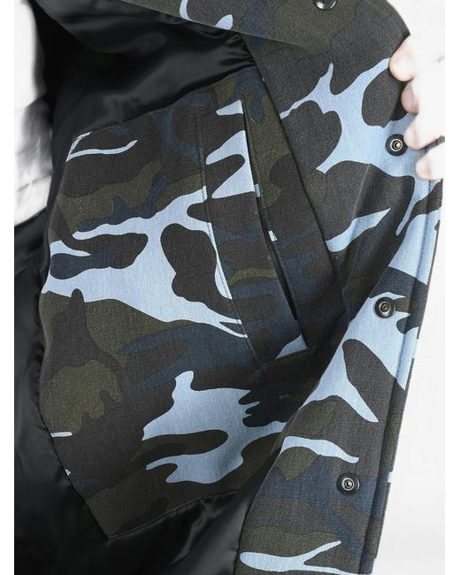 we11done Gray Camouflage-Print Oversized Bomber Jacket for men