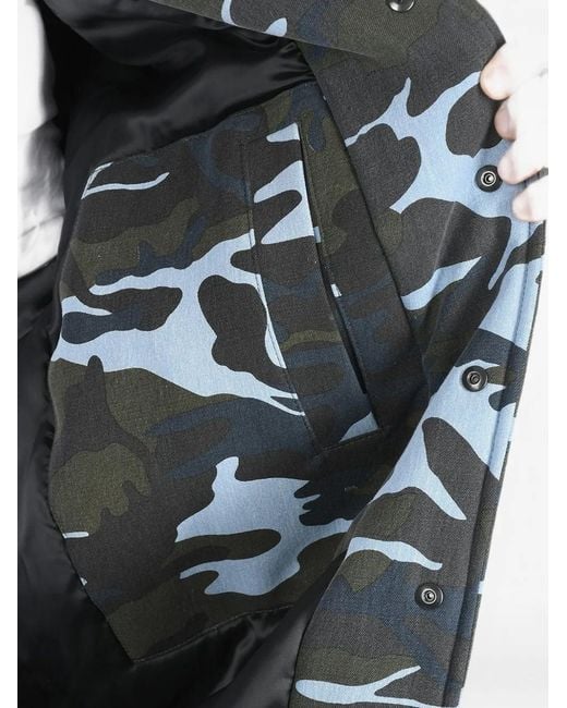 we11done Gray Camouflage-Print Oversized Bomber Jacket for men