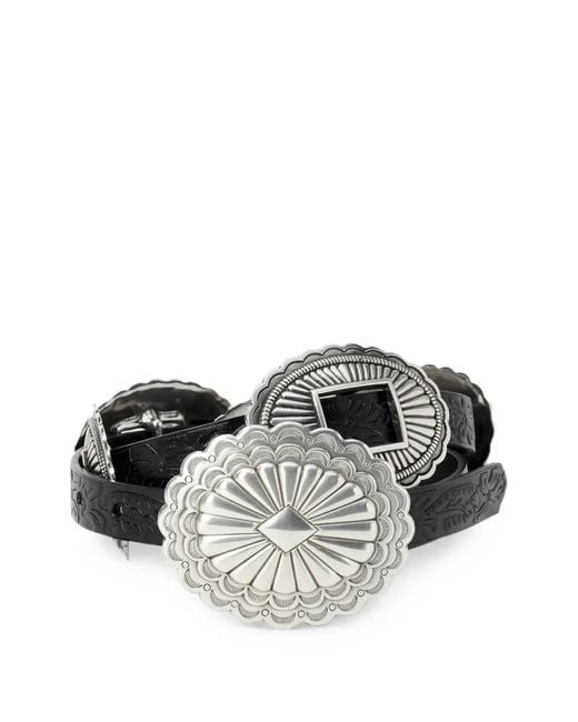 The Great Black X Stetson Embossed Concho Belt