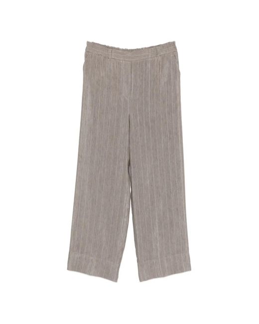 Panicale Gray Pinstripe-Pattern Trousers