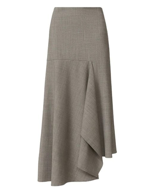 Fabiana Filippi Gray Asymmetrical Ruffled Skirt