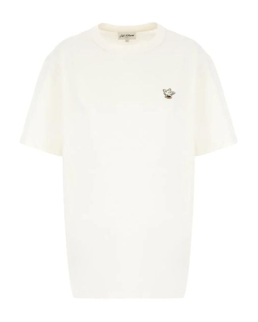 Maison Kitsuné T-Shirt Met Borduurwerk in het White voor heren