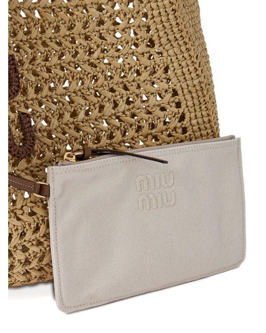 Miu Miu Metallic Handtasche mit Smiley-Patch