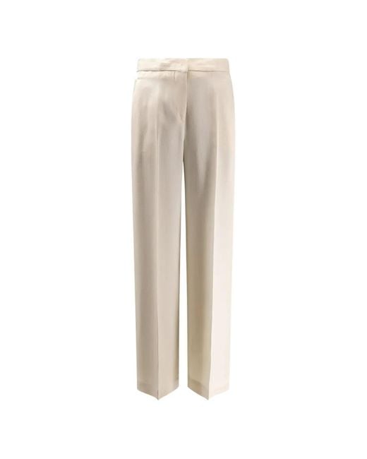 Semicouture Natural Wide-Leg Trousers