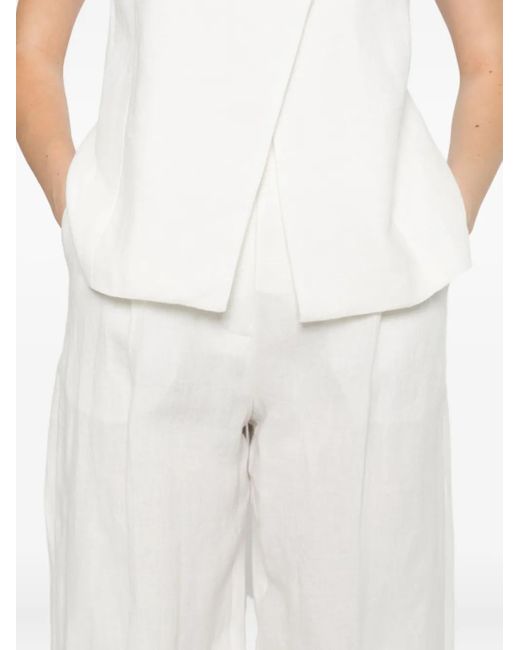 Occleus White Kelsey Palazzo Trousers