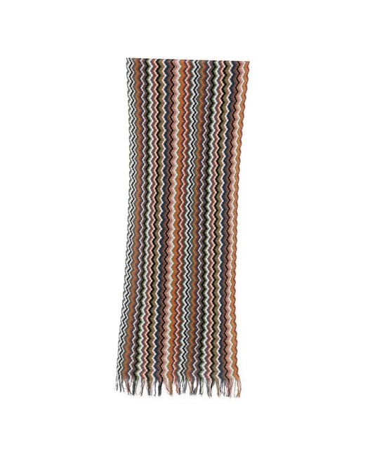 Missoni Natural Écharpe Rayée À Motif Zig-Zag