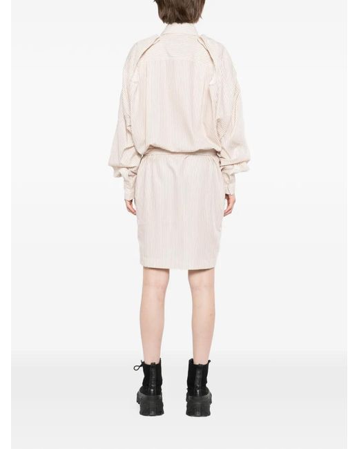 Maison Mihara Yasuhiro White Striped Sleeveless Shirt Dress