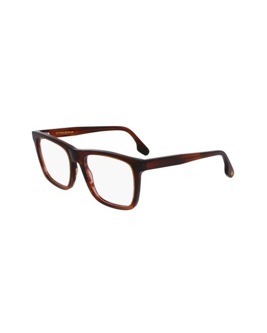 Victoria Beckham Brown Rectangle-Frame Glasses