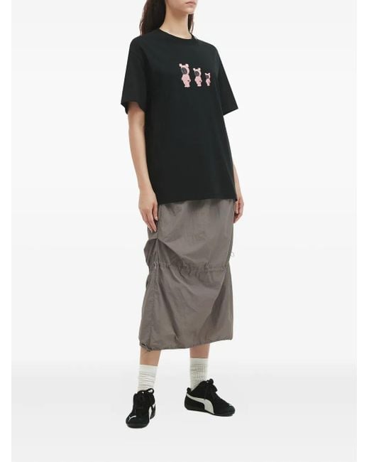 Mini Cream Gray Drawstring Midi Skirt