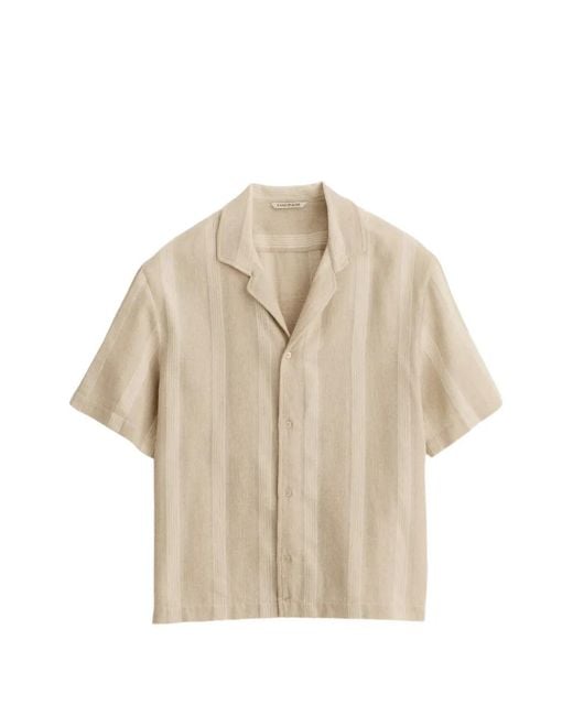 A Kind Of Guise Natural Striped Short-Sleeves Shirt for men