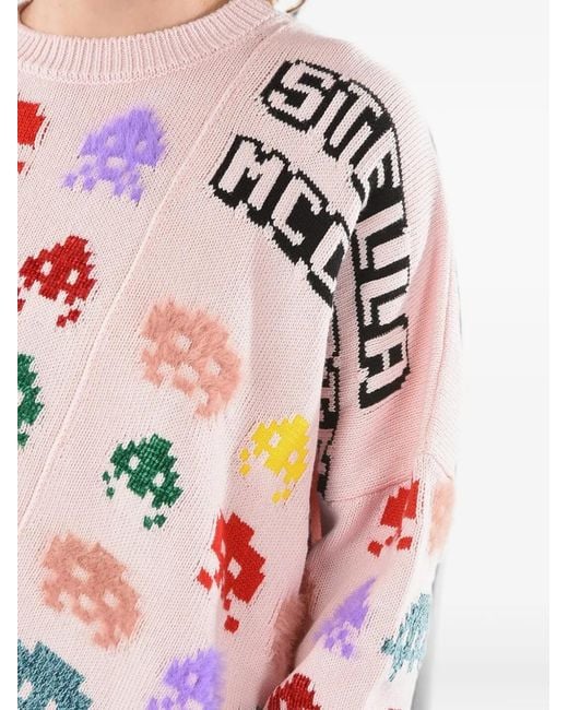 Stella McCartney Gray Embroidered Asymmetric Sweater
