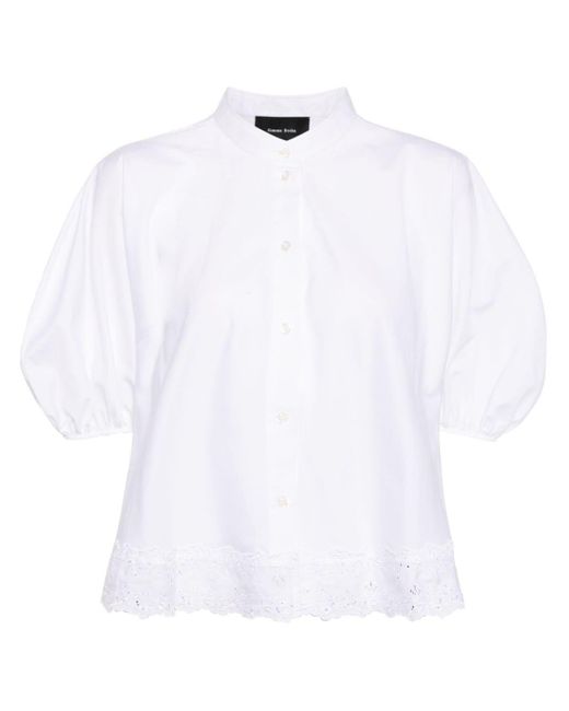 Blusa con bordado floral Simone Rocha de color White