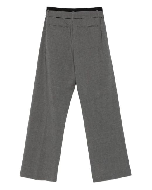 MSGM Gray Belted Pleated Trousers