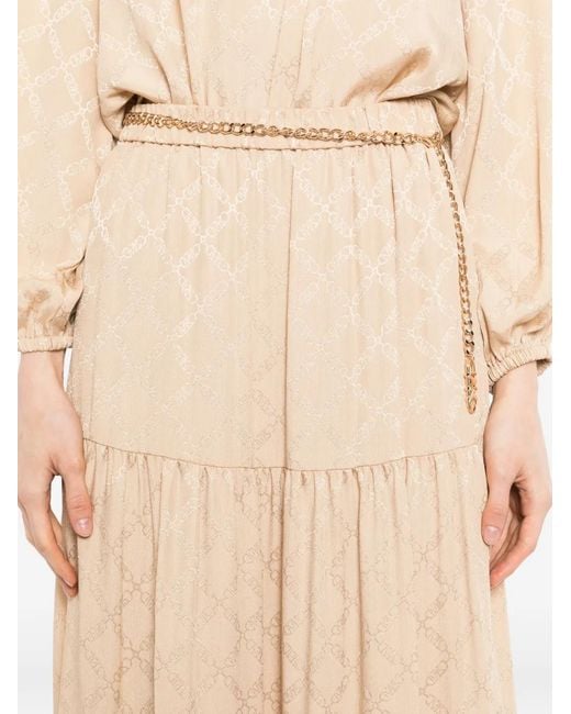 Michael Kors Maxi-Rok Met Monogram in het Natural