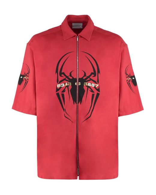 Vetements Spider Overhemd in het Red voor heren