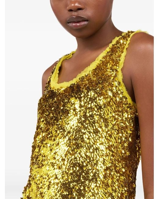 Roberto Cavalli Yellow Sleeveless Top