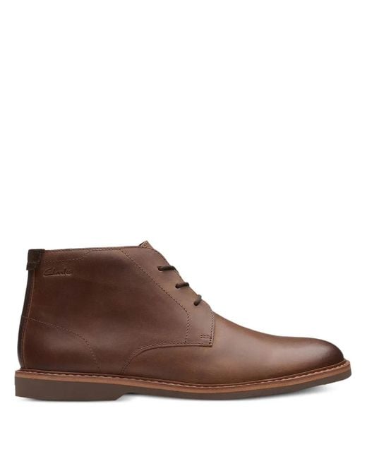 Clarks Brown Desert Leather Boots for men