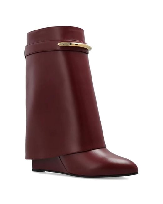 Givenchy Red Shark Lock Boots