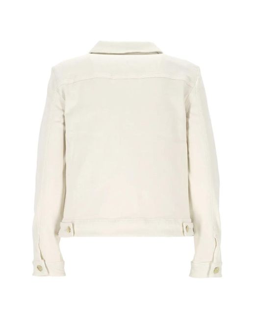 Marella White Logo-Button Denim Jacket
