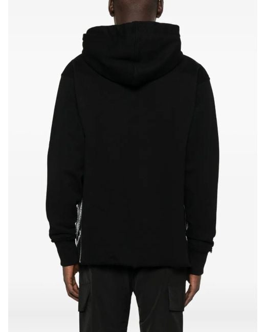 Hamza Black Dark Side-Zip Hoodie for men