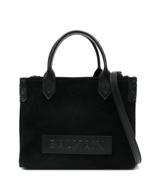 Balmain Black B-Army Embossed-Panel Tote Bag