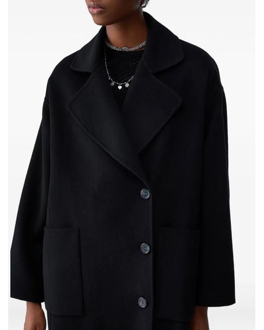 Liu Jo Black Long Oversized Wool Coat