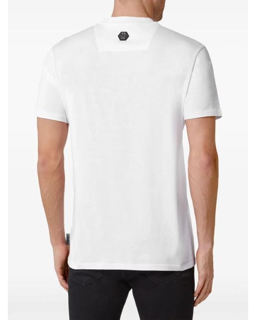 Philipp Plein Black Logo-Embellished T-Shirt for men