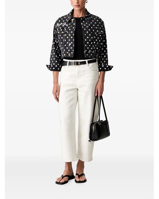 Guess Black Veste Crop À Pois
