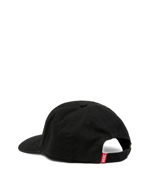 DIESEL Black Baseball Hat With Logo for men