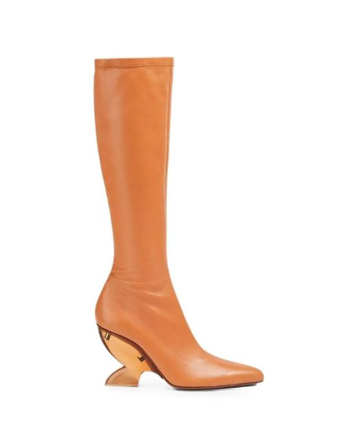 Zimmermann White Sculptural-Heel Knee-High Boots