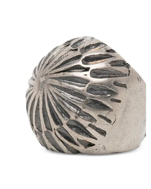 Goti Gray Textured-Finish Ring for men