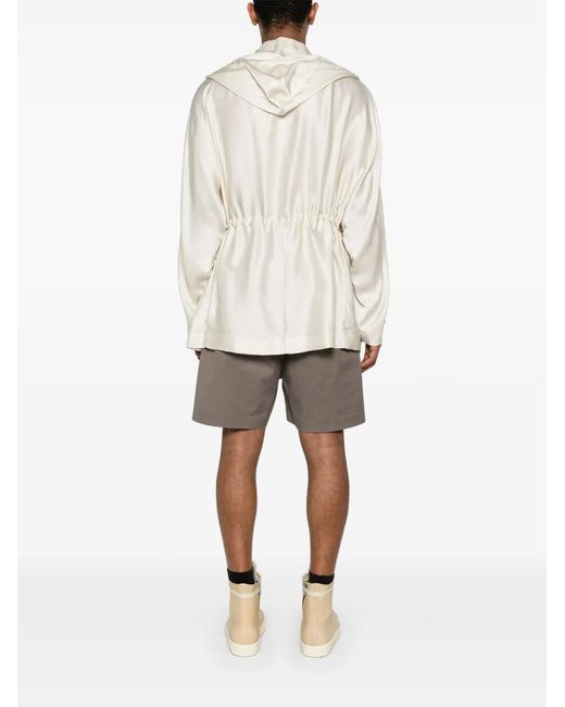 Rick Owens White Hooded Tunic for men