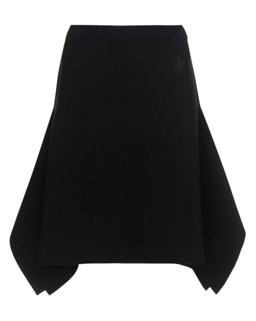 J.W. Anderson Black Asymmetric-hem Midi Skirt
