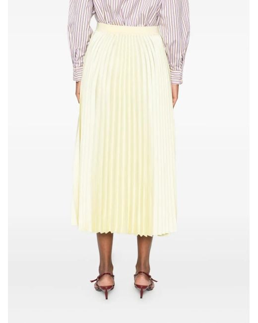Jonathan Simkhai Yellow Pleated Midi Skirt