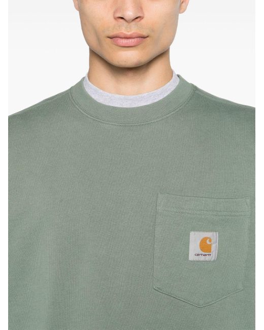 Carhartt Green Patch-pocket Cotton Sweatshirt for men