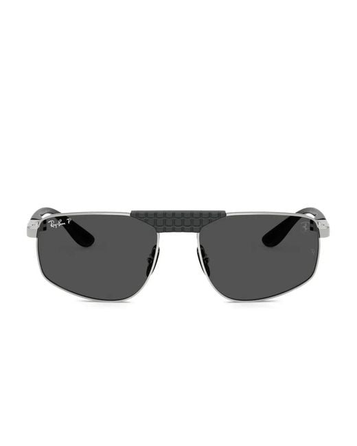 Ray-Ban Gray Textured Geometric Sunglasses