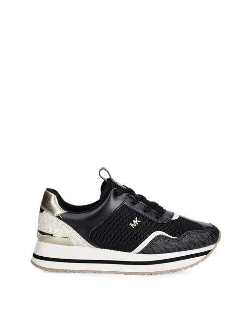 MICHAEL Michael Kors Black Logo-Print Mesh Sneakers