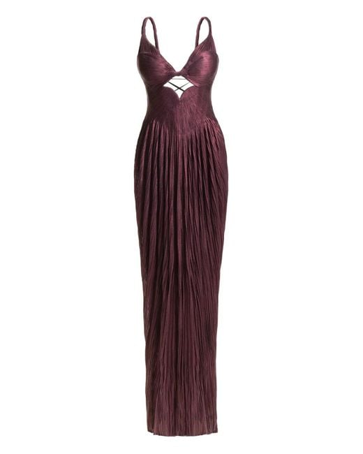 Maria Lucia Hohan Purple Judy Pleated Maxi Dress