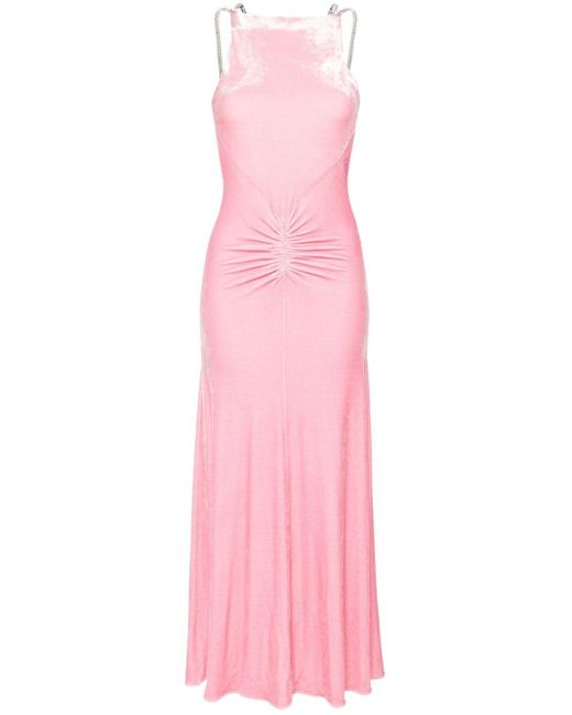 Rabanne Fluwelen Maxi-jurk in het Pink