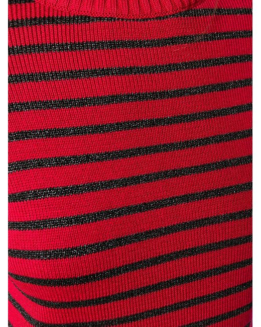 Saint Laurent Red Striped Knitted Jumper
