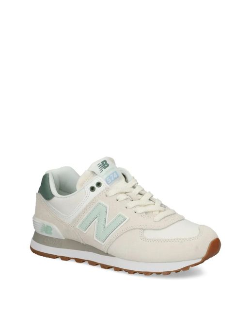 New Balance White 574 Sneakers