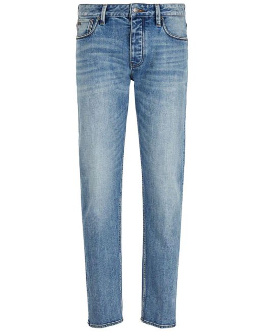 Emporio Armani Blue J75 Low-rise Slim Jeans for men
