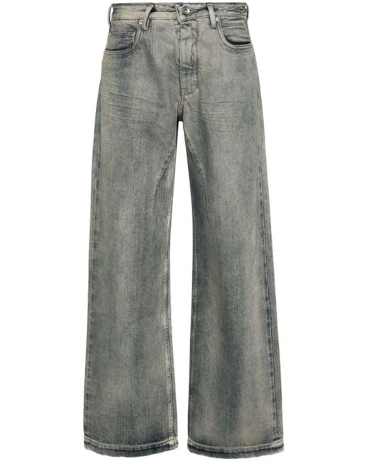 Rick Owens Gray Wide Leg Denim Jeans