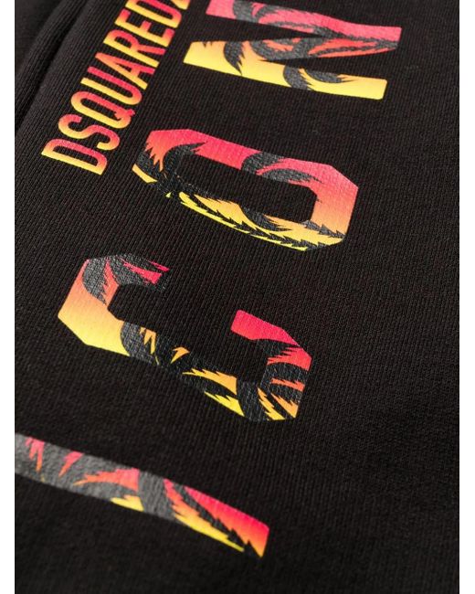 DSquared² Black Logo-Print Track Pants