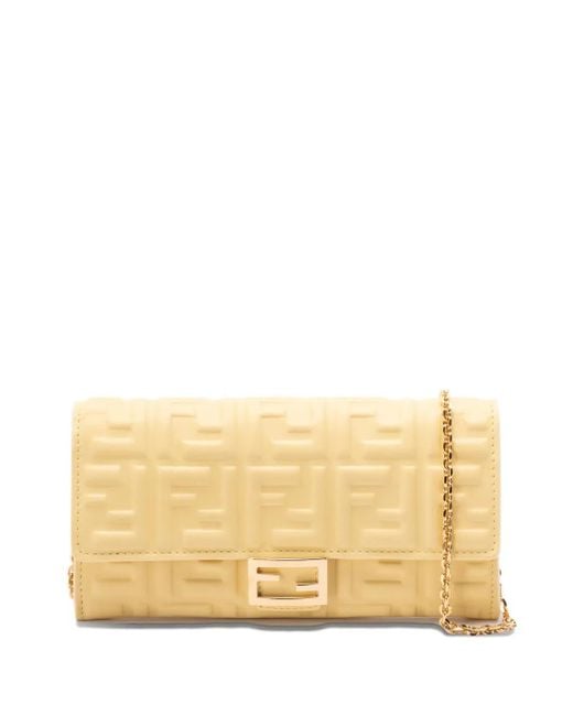Fendi Natural Baguette Continental Chain-Strap Wallet