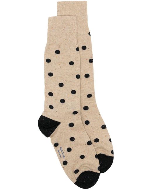 Paul Smith Natural Polka Dot-intarsia Ankle Socks for men