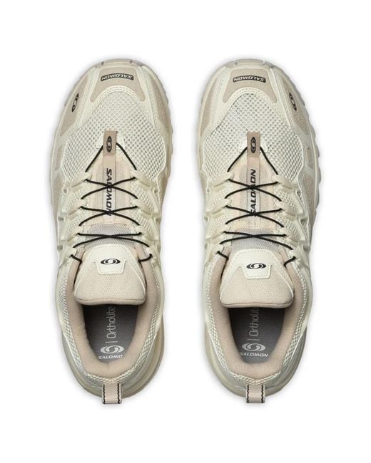 Salomon White Acs + Og Mesh Panelled Sneakers