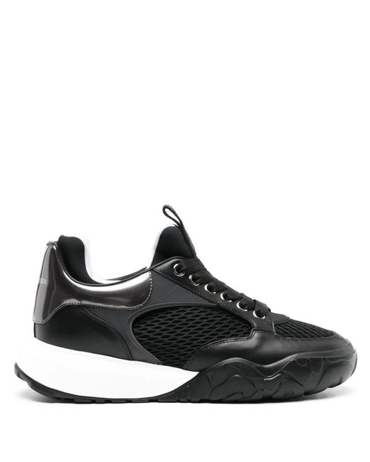 McQueen Black Panelled Chunky Sneakers - Men's - Rubber/calf Leather/fabric/calf Leatherpolyamide for men