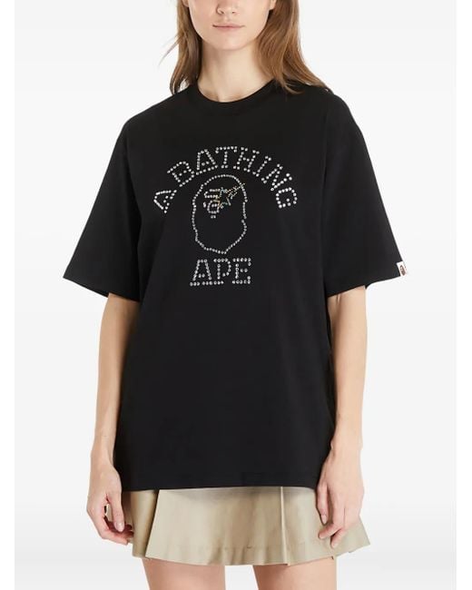 A Bathing Ape Black Studd-Embellish T-Shirt